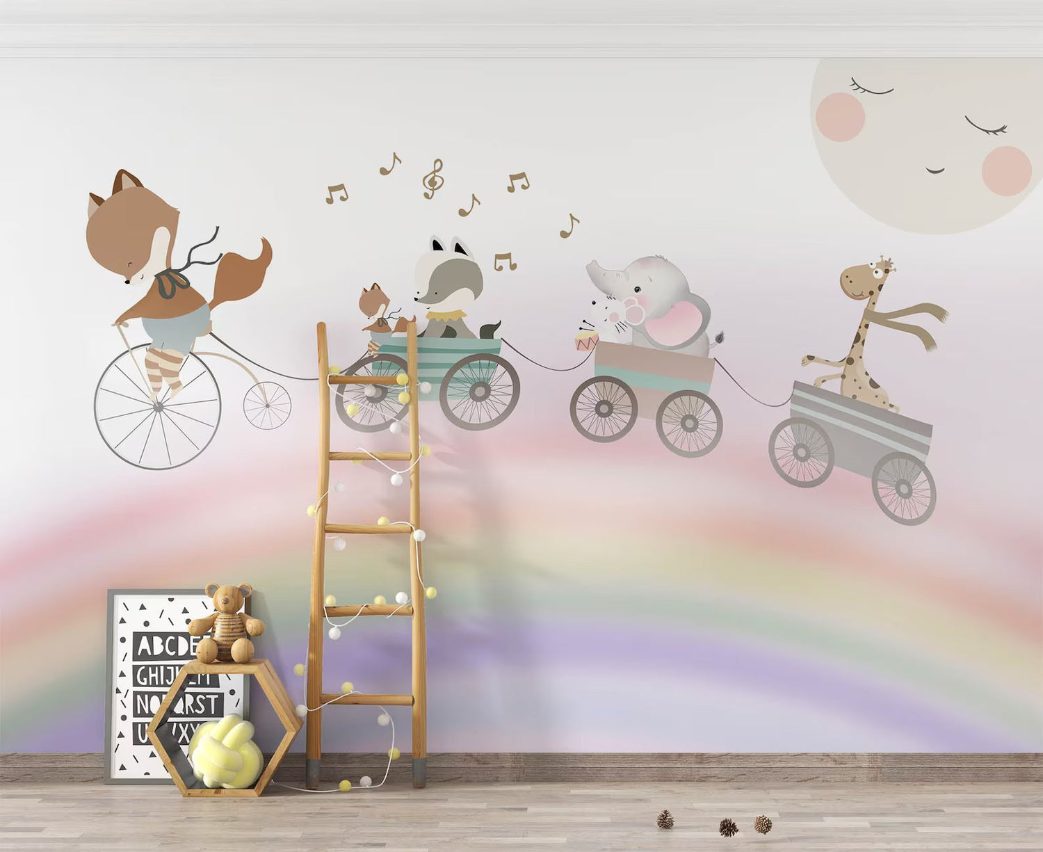 Papel tapiz adhesivo Infantil Arcoiris Habitacion Niña