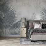 Papel Tapiz Adhesivo de Plantas Tropicales Grises