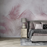 Papel Tapiz Adhesivo de Palmas Rosas