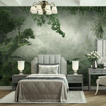 Papel Tapiz Adhesivo Decorativo - Acuarela Tropical con Niebla