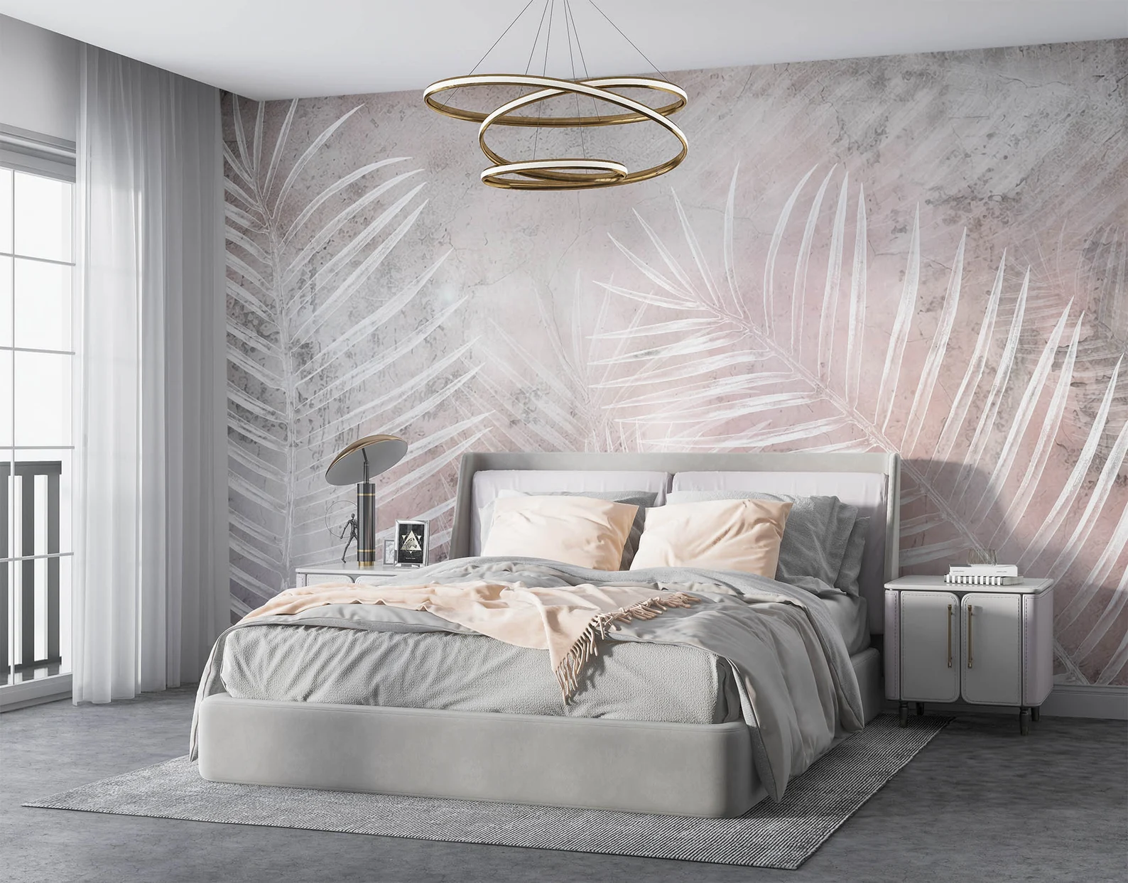 Papel Tapiz Adhesivo Decorativo - Acuarela Palmas Gigantes