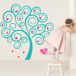 Vinilo decorativo adhesivo infantiles arbol y corazones Colombia
