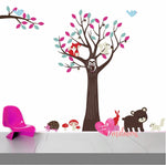 Murales adhesivos infantiles arbol oso erizo buho conejo zorro Colombia Bogota Medellin Cali Barranquilla Bucaramanga Cartagena