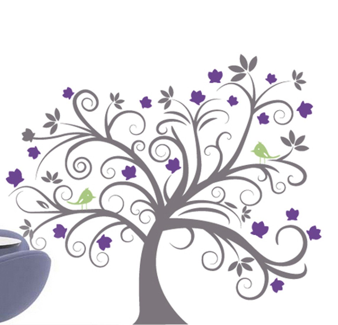 Vinilo Decorativo Adhesivo Silueta de Arbol Pajaro
