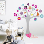 Vinilos decorativos infantiles arbol flores corazones buho