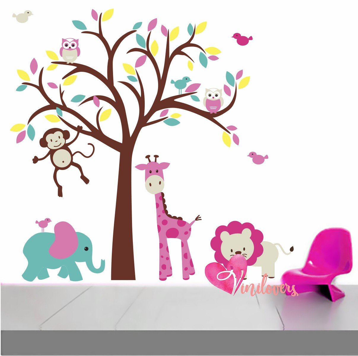 Adhesivo decorativos infantiles bebes arbol animales Colombia Bogota Medellin Cali Barranquilla Bucaramanga Cartagena Ibague