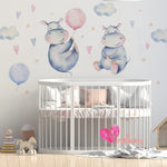 Adhesivos infantiles vinilos hipopotamo nubes globos estrellas Colombia Bogota Medellin Cali Barranquilla Bucaramanga Cartagena