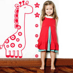 Vinilo Decorativo Adhesivo Medidor Jirafa Estrellas NIña