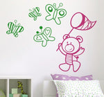 Vinilo Decorativo Adhesivo Oso Y Mariposas