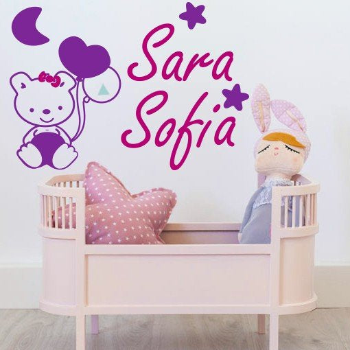 Adhesivos infantiles vinilos osos nombres estrellas lunas corazones Colombia Bogota Medellin Cali Barranquilla Bucaramanga