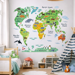Vinilo Decorativo Adhesivo Mapa De Animalitos Impresión