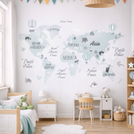 Vinilo Decorativo Adhesivo Mapa Infantil Impresión