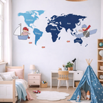 Vinilo Decorativo Adhesivo Mapa De Niños Impresión