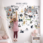 Vinilo Mapa Infantil Mundo de Animales