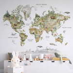 Vinilo Mapamundi Acuarela Zafari