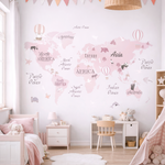 Vinilo Decorativo Adhesivo Mapa Infantil Niña Impresión