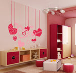 Vinilo Decorativo Adhesivo Corazones Colgantes