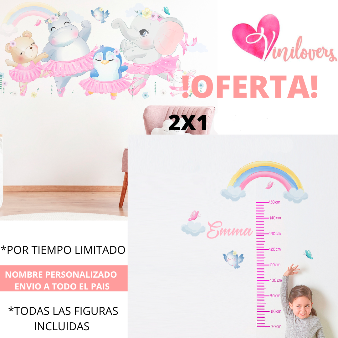 Vinilos Kit Medidor arcoíris y vinilo bailarinas
