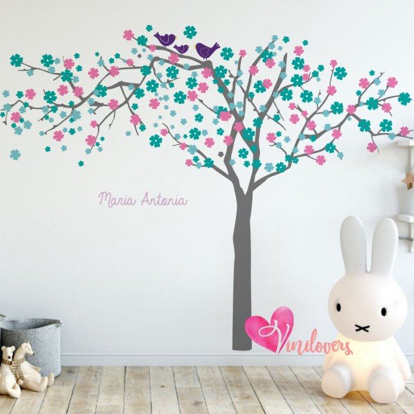 Vinilo Decorativo Adhesivo Spring Flowers Tree