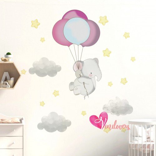 Vinilo Decorativo Adhesivo Sweet Elephant Niña Impresión