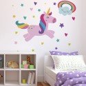 Vinilo Decorativo Adhesivo Unicornio Estrellas