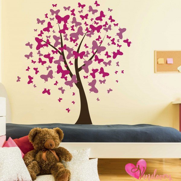 Vinilos adhesivos decorativos infantiles arboles mariposas Colombia Bogota Cali Medellin Barranquilla Bucaramanga