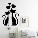 Vinilo Decorativo Adhesivo Gatos Corazones