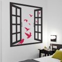 Vinilo Decorativo Adhesivo Ventana con Pajaros