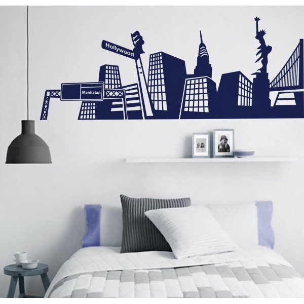 Vinilo Decorativo Adhesivo Skyline New York