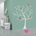 Vinilo Decorativo Adhesivo Arbol Con Pajaros infantil