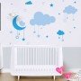 Adhesivos decorativos infantiles nubes lunas pajaros Colombia Bogota Medellin Cali Barranquilla Bucaramanga Cartagena Ibague