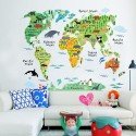 Vinilo Decorativo Adhesivo Mapa De Animalitos Impresión