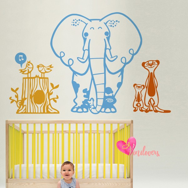 Adhesivos infantiles vinilo decorativo elefante selva Colombia Bogota Medellin Cali Barranquilla Bucaramanga Cartagena