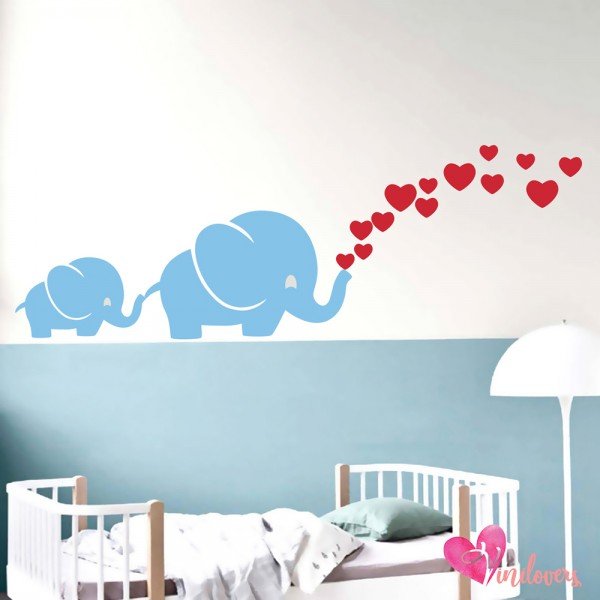 Adhesivos infantiles vinilos decorativos elefantes corazones Colombia Bogota Medellin Cali Barranquilla Bucaramanga Cartagena