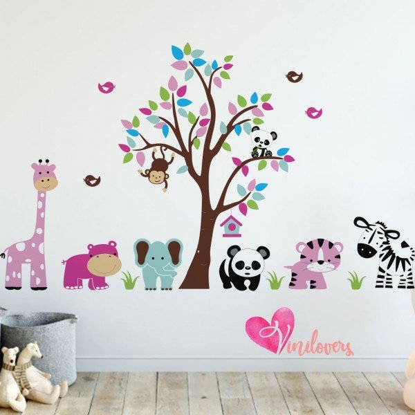 Adhesivos infantiles vinilos decorativos junglas animales Colombia Bogota Medellin Cali Barranquilla Bucaramanga Cartagena