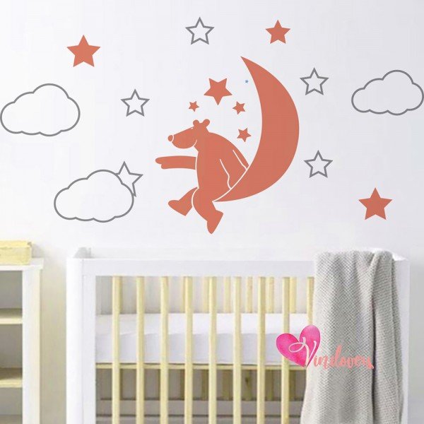 Adhesivos infantiles vinilos decorativos osos lunas nubes estrellas Colombia Bogota Medellin Cali Barranquilla Bucaramanga