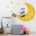 Vinilo Decorativo Adhesivo Panda En La Luna Impresión