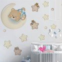 Vinilo Decorativo Adhesivo Sweet Nigh Bears niño Beige Impresión