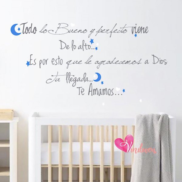 Adhesivos infantiles vinilos decorativos todo lo bueno texto estrellas Colombia Bogota Medellin Cali Barranquilla Bucaramanga