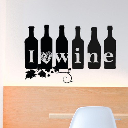Vinilo Decorativo Adhesivo I love wine