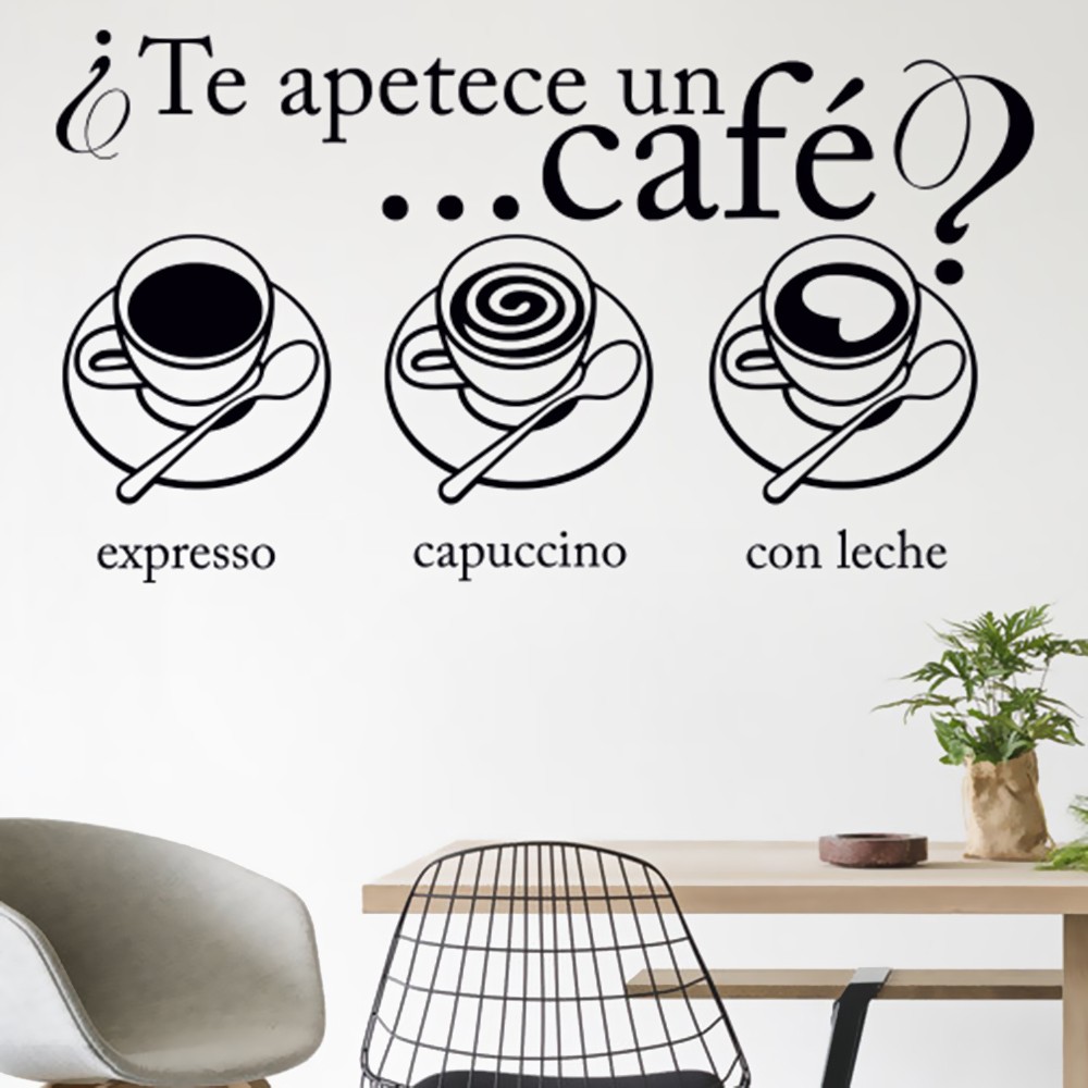 Poster adhesivo de vinilo tipos de café