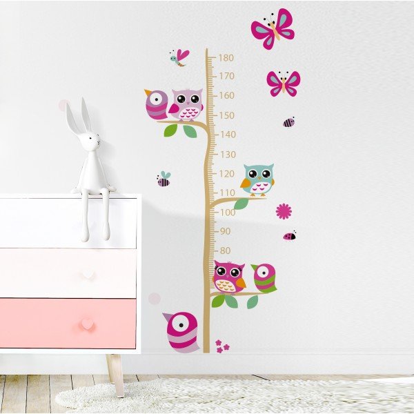 Adhesivos infantiles vinilos decorativos medidores mariposas buhos Colombia Bogota Medellin Cali Barranquilla Bucaramanga