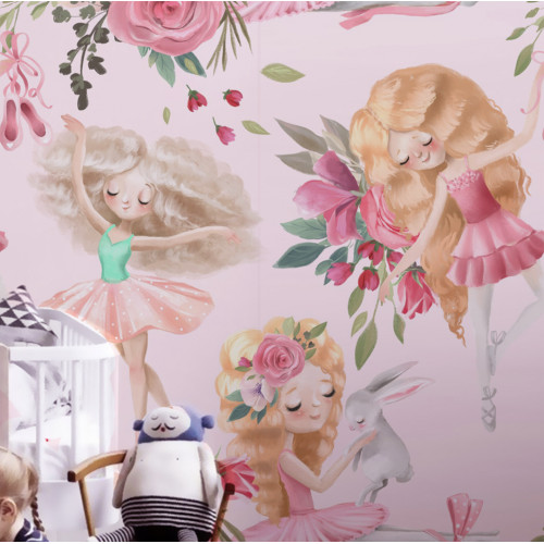 Vinilo Mural Adhesivo Beautiful Ballerinas impresión