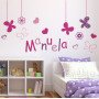 Vinilo Decorativo Adhesivo Nombre Y Flores