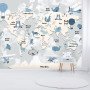 Papel Tapiz Vinilo Mural Mapamundi Infantil 