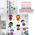 Vinilos Adhesivos Kit Medidor Baby Superheroes y Medidor