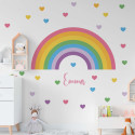 Vinilo Decorativo Arcoiris y Corazones de Colores