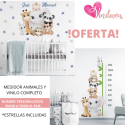 Vinilos Adhesivos Promo 2x1 Medidor Animales y Nombre y Animales