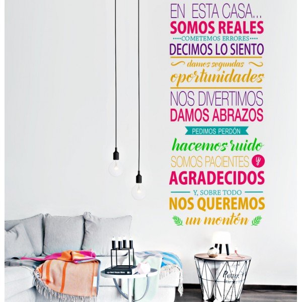 Vinilo Decorativo Adhesivo Reglas familia Colombia Bogota Medellin Cali Barranquilla Bucaramanga