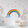 Vinilo Decorativo Adhesivo Arcoiris Estrellas Nombre Personalizado